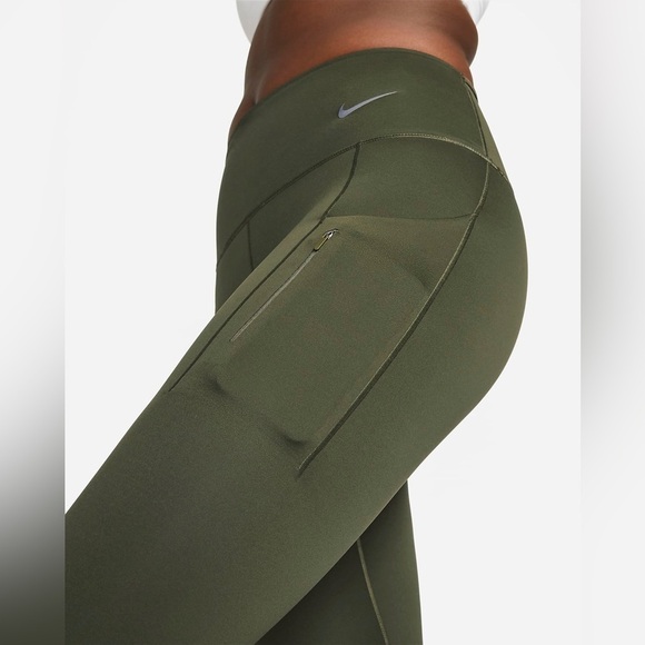 NIKE | GO Women's Firm-Support High-Waisted 7/8 Leggings with Pockets XS KHAKI - Picture 4 of 16